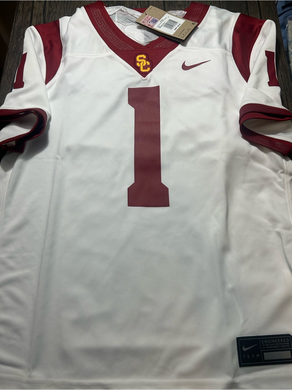 Nike USC TROJANS #1 Youth Game JERSEY Sz M or L New w tags